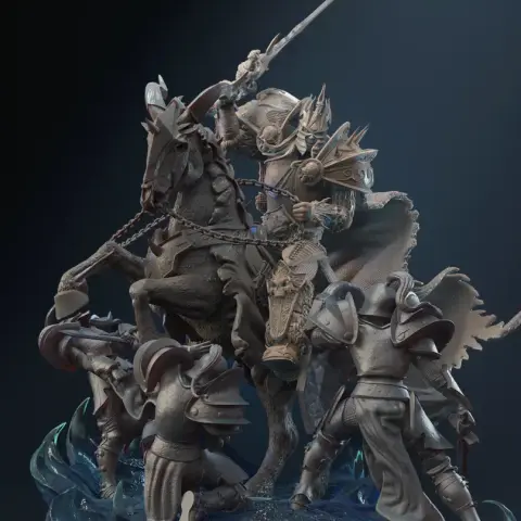 Lich King on Horse 3D Printer Files | Assembly