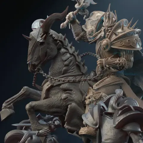 Lich King on Horse 3D Printer Files | Assembly