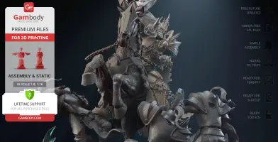 Lich King on Horse 3D Printer Files | Assembly