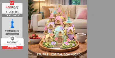 Fantasy Egg Castle STL File– 3D Printable Easter Decoration