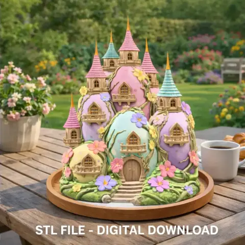 Fantasy Egg Castle STL File– 3D Printable Easter Decoration