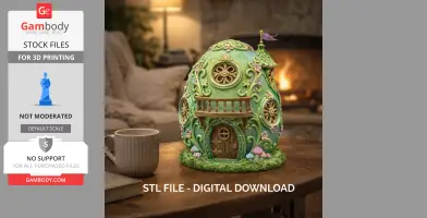 Fantasy Egg House STL File – 3D Printable Easter Decoration
