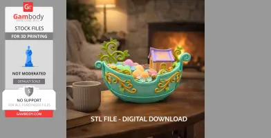Fantasy Easter Egg Boat STL File– 3D Printable Easter Decoration