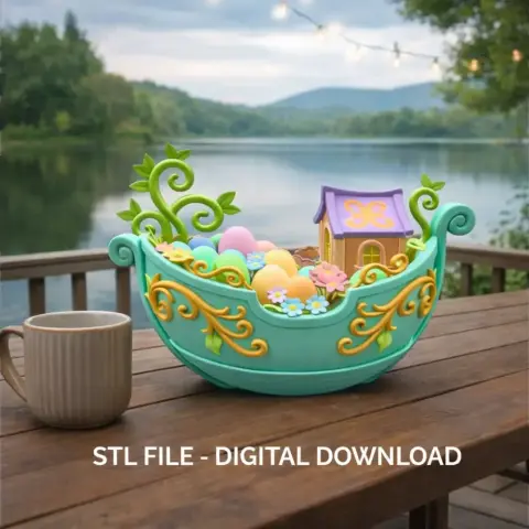 Fantasy Easter Egg Boat STL File– 3D Printable Easter Decoration