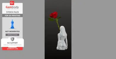 Single Rose Vase Bust Statue (and display model)