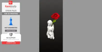 Single Rose Vase Bust Statue (and display model)