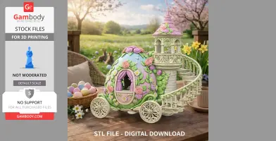 Floral Fantasy Egg Tower Carriage – STL File 3D Printable