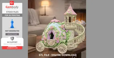 Floral Fantasy Egg Tower Carriage – STL File 3D Printable