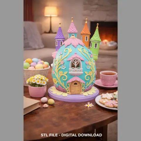 Fantasy Egg Castle House - STL File 3D Printable
