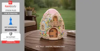 Fantasy Egg Cottage House – STL File 3D Printable