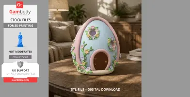 Floral Fantasy Egg House - STL File 3D Printable