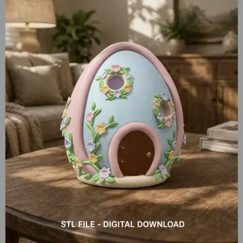 Floral Fantasy Egg House - STL File 3D Printable