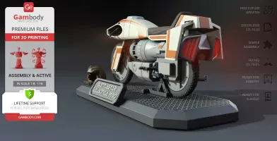 Colonial Flying Bike TOS 3D Printer Files | Assembly + Action