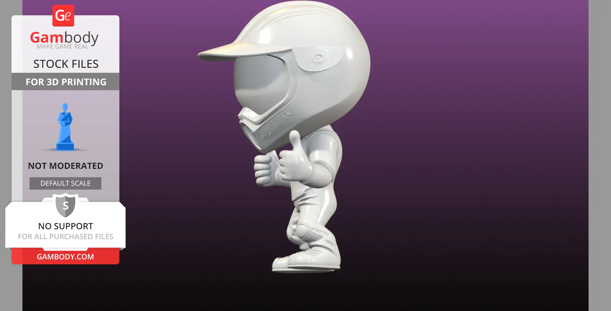Chibi motorcross rider - STL files for 3D Printing | Gambody Stock