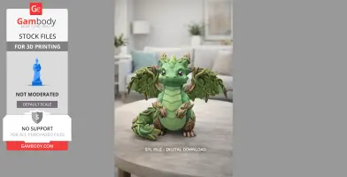 Wood Dragon – STL File 3D Printable Fantasy Dragon Figurine