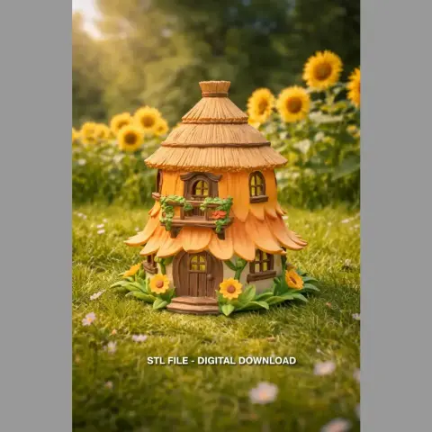 Fantasy Straw Cottage – STL File 3D Printable Fairy House