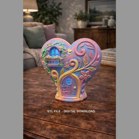 Fantasy Heart Fairy House - STL File 3D Printable