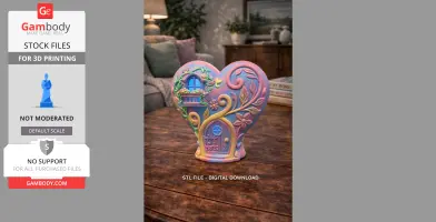 Fantasy Heart Fairy House - STL File 3D Printable