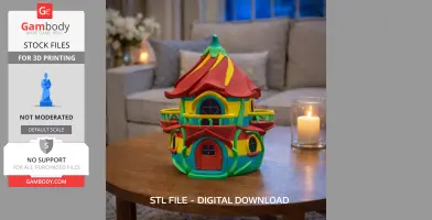 Colorful Fantasy Fairy House - STL File 3D Printable