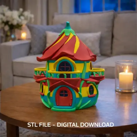 Colorful Fantasy Fairy House - STL File 3D Printable