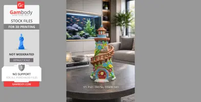 Fantasy Spiral Tower House STL File 3D Printable Fairy Tower