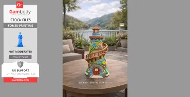 Fantasy Spiral Tower House STL File 3D Printable Fairy Tower