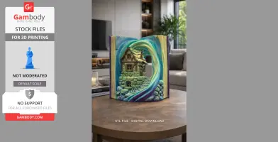 Advertising Fantasy Book Nook Cottage STL File 3D Printable Bookend Diorama