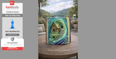 Advertising Fantasy Book Nook Cottage STL File 3D Printable Bookend Diorama