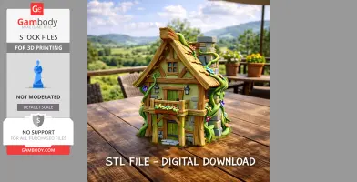 Enchanted Forest Cottage STL File 3D Printable Fantasy House