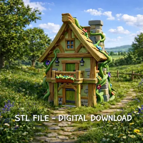 Enchanted Forest Cottage STL File 3D Printable Fantasy House