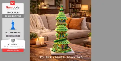 Enchanted Spiral Tree Tower STL File 3D Printable Fantasy Treehouse