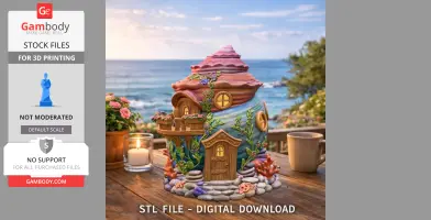 Seashell Cottage STL File 3D Printable Ocean Fantasy House