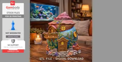 Seashell Cottage STL File 3D Printable Ocean Fantasy House