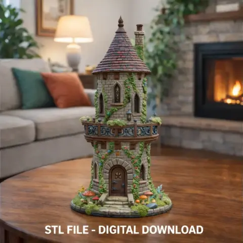 Enchanted Fantasy Tower STL File 3D Printable Fairy Tale Tower