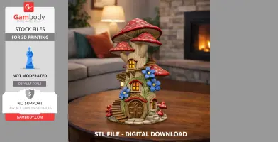Enchanted Mushroom Tower STL File 3D Printable Fantasy Fairy House