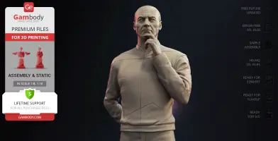 Jean-Luc Picard Standing 3D Printer Files | Assembly