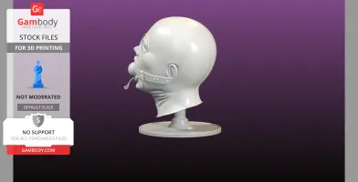 Ball gagged 2 piece head and stand 3D Print Files