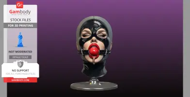Ball gagged 2 piece head and stand 3D Print Files
