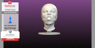 Ball gagged 2 piece head and stand 3D Print Files