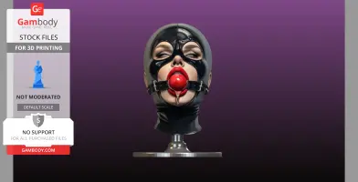Ball gagged 2 piece head and stand 3D Print Files