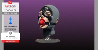 Ball gagged 2 piece head and stand 3D Print Files