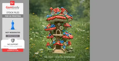 Enchanted Mushroom Village Tower STL File 3D Printable