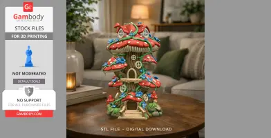 Enchanted Mushroom Village Tower STL File 3D Printable