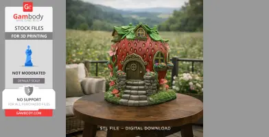 Strawberry Fairy Cottage STL File 3D Printable