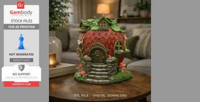 Strawberry Fairy Cottage STL File 3D Printable