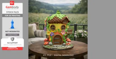 Whimsical Fairy Garden Cottage STL File 3D Printable