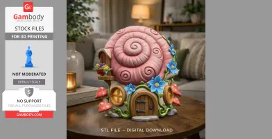 Enchanted Snail Shell Cottage STL File 3D Printable