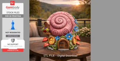 Enchanted Snail Shell Cottage STL File 3D Printable