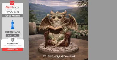 Wise Scholar Dragon STL File 3D Print