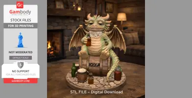 Tipsy Tavern Dragon STL File 3D Print